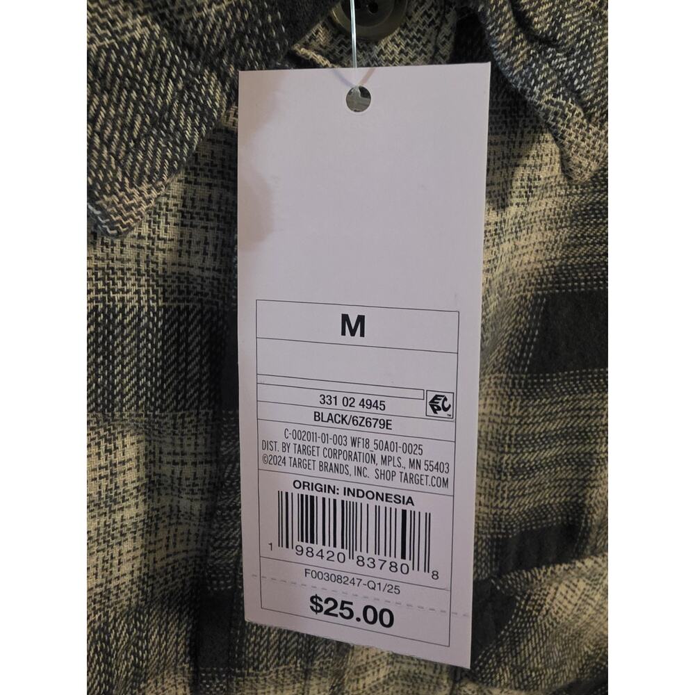 Wild Fable Oversized Boyfriend Fit Flannel Junior Size Medium Target NEW - Picture 2 of 5